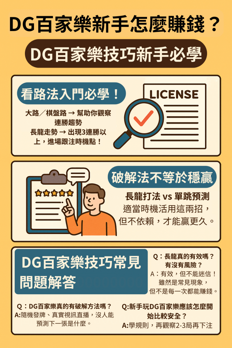 DG百家樂新手怎麼賺錢？破解牌局的進階技巧！